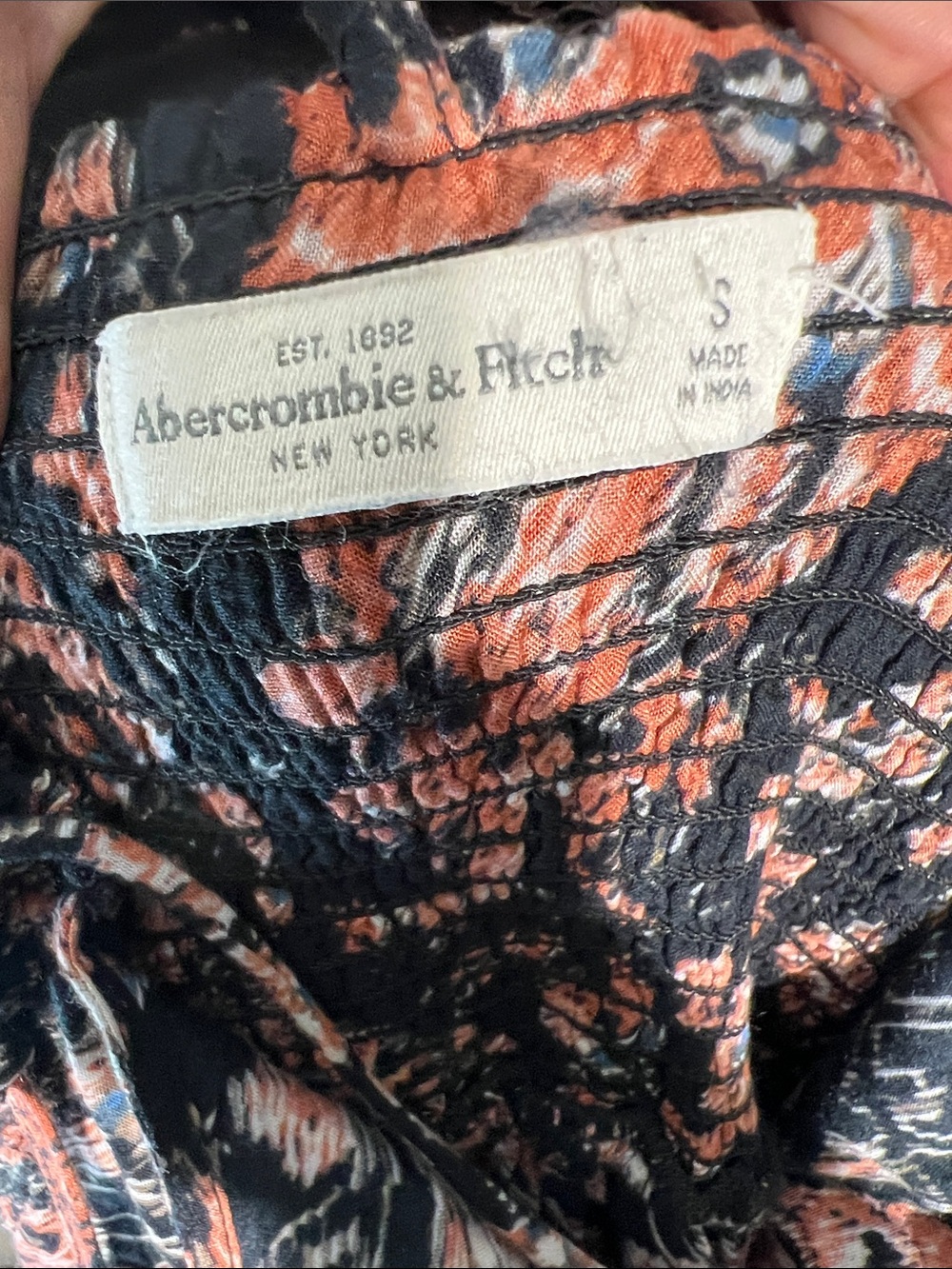Abercrombie & Fitch Black and Rust Floral Halter Mini Dress - Picture 4 of 5